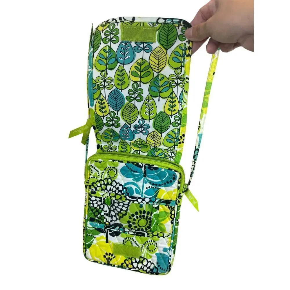 VERA BRADLEY MINI HIPSTER CROSSBODY BAG FLORAL LIME GREEN BOHO QUILTED VERSATILE